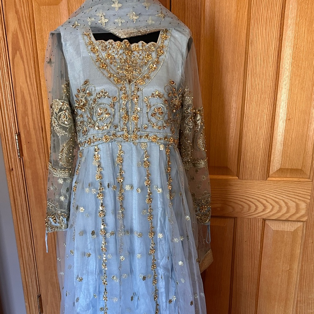 Long Pishwas style kameez with lengha